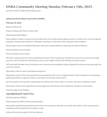 FEB 13, 2023: HNBA Community Meeting